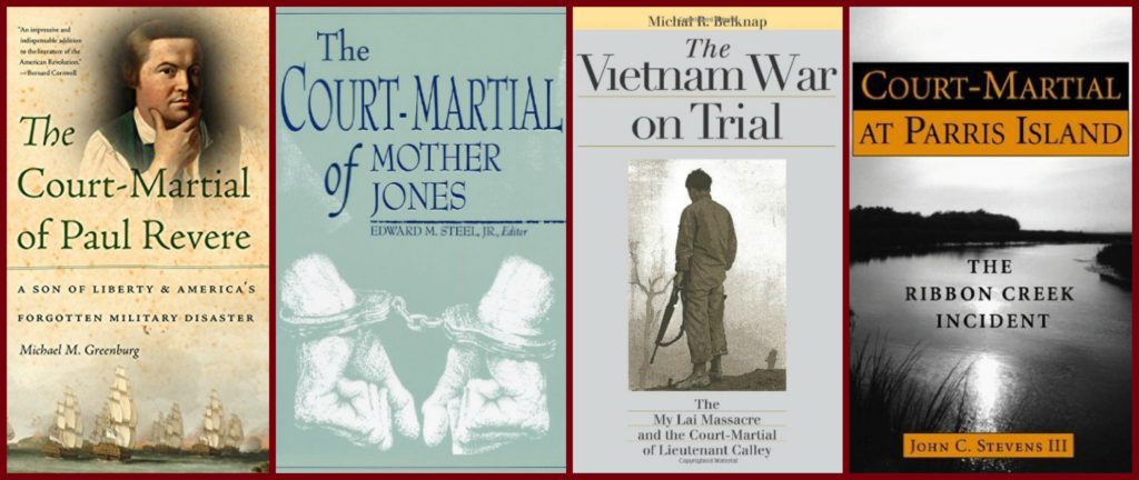 covers of books relating to courts martial
